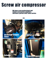 Compresseur d'air à moteur à vis 15KW, compresseur d'eau potable intégré, pulvérisation 120 gallons, fabricant sur mesure
