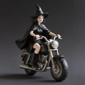 Sắc nét chỉ hat phù thủy cưỡi xe gắn máy loạt nhà sản xuất bán buôn trang trí thủ công mỹ nghệ nhựa cho Halloween Quà Tặng - Product Image 4