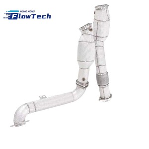 Downpipe SS304 avec bouclier thermique pour BMW X3M F97 X4M F98 S58 3.0T – Échappement de performance soudé TIG - Product Image 3