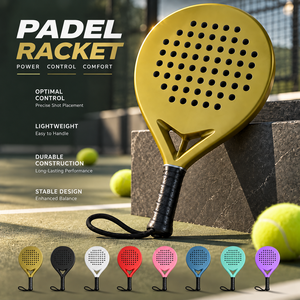 Raquette de padel en fibre de carbone dorée, profilé de 40 mm, finition <span class=keywords><strong>sable</strong></span> 3D Spin, raquette professionnelle OEM ODM Palas De Padel - Product Image 1