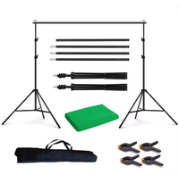 Kit de Support de Fond Portable Robuste KAZHI, Tissu Mousseline pour Photographie, 2*3M, Noir Blanc Vert, Commercial