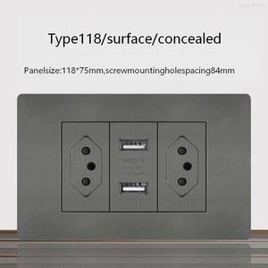 Brazilian standard PC <b>USB</b> wall <b>socket</b>, power <b>socket</b> panel, type 118 6-pin wall plug <b>socket</b> - Product Image 4