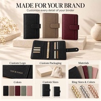 Hongbo Classeurs A6 Slim à anneaux dorés 30MM en cuir Saffiano Epi Ripple 12 couleurs avec pochette frontale – Meilleure vente