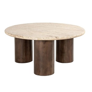 Classical <strong>Beige</strong> Oval Stone Furniture Luxury <strong>Marble</strong> Travertine Coffee Stone Tables - Product Image 3