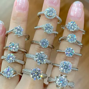 MOYU Yuhu 2022 модные блестящие кольца ювелирные изделия из жемчуга для женщин 925 серебро Halo Кольцо Вечности 5A кубического циркония Обручальные кольца