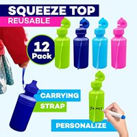 Botella de Agua Deportiva de Plástico para Niños, Libre de BPA, con Tapa de Empuje y Tirador, Reutilizable, para la Escuela y Actividades al Aire Libre