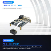 Módulo Escáner Integrado de Código de Barras CMOS LED 612-624nm, Motor de Escaneo Estable y Duradero, Mini, Peso 4.6g, 1D 2D para Escáner de Código QR USB