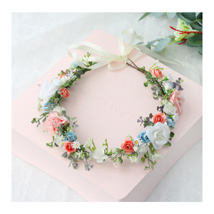 Serre-tête Couronne de Roses en <span class=keywords><strong>Papier</strong></span> en Gros d'Usine, Guirlande de Fleurs Artificielles Colorées pour Femmes, Accessoire Cheveux pour Fêtes et Cérémonies - Product Image 1