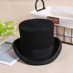 Il produttore di LIHUA fornisce cappello a cilindro piatto di lana britannico <span class=keywords><strong>da</strong></span> gentiluomo cappello a cilindro presidenziale in lana per la stagione invernale - Product Image 2
