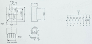 0.56 inch một chữ số màu xanh lá cây 7 đoạn dẫn hiển thị cho calipers kỹ thuật số và dụng cụ chính xác - Product Image 3