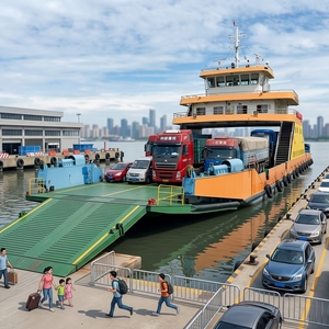 <span class=keywords><strong>Bateau</strong></span> <span class=keywords><strong>de</strong></span> Travail Fluvial Ro-Ro en Acier Professionnel Personnalisable pour le <span class=keywords><strong>Transport</strong></span> <span class=keywords><strong>de</strong></span> Camions et Berlines, Grand Pont, à Vendre - Product Image 4