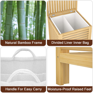 Cesto de Bambú para Baño en Color Marrón Natural, Contenedor de Almacenamiento para Interiores o Exteriores - Product Image 3