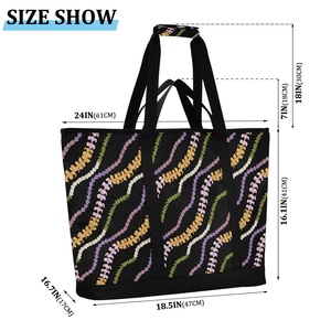 Aloha Collection Reusable Cooler Bag Custom Printed Logo Insulated Grocery Shopping Bag Hawaii Large Tote Bag With Zipper - Product Image 3