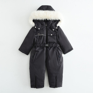 0607-02 2025 Nuova <span class=keywords><strong>Tuta</strong></span> da Sci Invernale per Bambini con Cappuccio, Zip, Vita Elastica, Abbinamento di Colori e Imbottitura in Velluto - Product Image 4