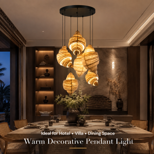 Lampe suspendue créative en tissu en forme de <span class=keywords><strong>croissant</strong></span> Wabi Sabi faite à la main pour la décoration de plafond de boulangerie, café, restaurant - Product Image 3