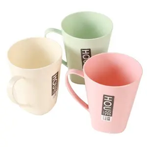 Plastic Toothbrush Cup Home Supplier Customer Logo Handle Couples Mugs Coffee Mug