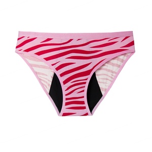 Culottes menstruelles réutilisables pour adultes, imprimé zèbre personnalisé, taille mi-haute, mi-culotte, absorbantes, anti-fuites, respirantes, écologiques, 100% bambou - Product Image 2