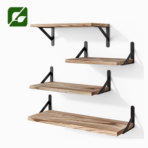 طقم من 4 أرفف عائمة رف ريفي مركب على الحائط لديكور المنزل - Product Image 1