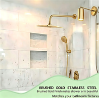 Bras de douche mural moderne en acier inoxydable de 12 pouces avec bride, pour pommeau de douche fixe effet pluie et douchette à main, pièce de rechange pour salle de bain et cuisine