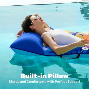 Fabric Inflatable PVC <b>Pool</b> <b>Floats</b> Adult Floating Lounge Chairs Blow up mesh Adult Heavy Duty Floating Party Summer Water - Product Image 4