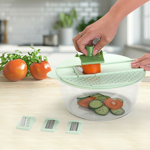 Meyve Salatası Sebze Suyu Sıkacağı Marul Domates Boşaltma Makinesi Plastik Süzgeç Sepeti Dehidratasyon Kesme 2'si 1 Arada - Product Image 4