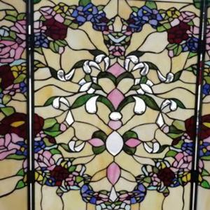 Paravent de cheminée Tiffany en verre teinté, style européen, fait main, motif floral, 36''*28'', pour salle à manger et chambre à coucher - Product Image 5