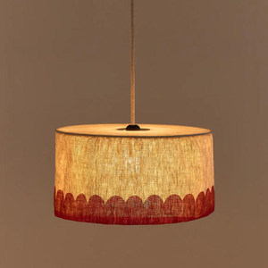 Lustre suspendu rond en lin, style minimaliste moderne, pour la maison, salle à manger, salon, chambre d'enfant - Product Image 5