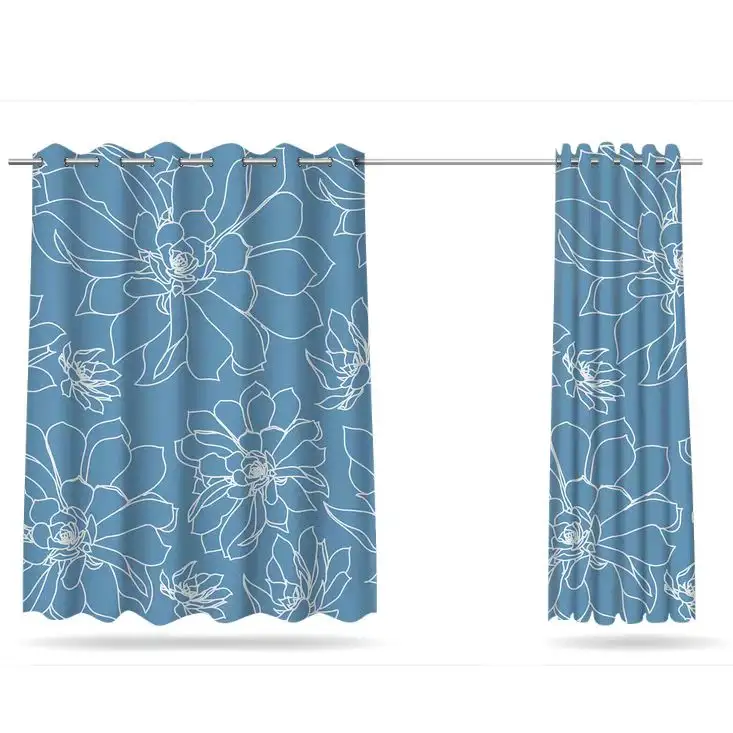 Big Lotus pattern 100% Polyester Curtain Fabric Support customization