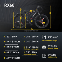 Sepeda Listrik Ban Tebal Burchda RX60 800W48V15Ah 27.5 Inci 21 Kecepatan Elektronik