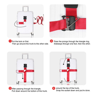 Ceintures de valise de voyage réglables avec sangle de ceinture de bagage à verrouillage par mot de passe