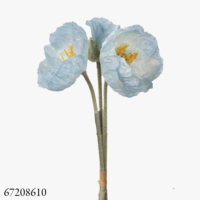 Vente en gros de fleurs artificielles en soie de pavot d'Islande à longue tige, fausses pavots pour la décoration de mariage, de la maison et de la table