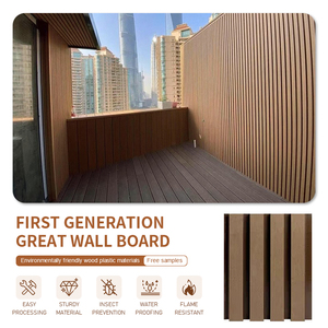 แผ่นพลาสติกอัดขึ้นรูปสำหรับตกแต่งแผงบานเกล็ดแผงด้านหน้าทำจากไม้พลาสติกสำหรับงานกลางแจ้ง - Product Image 2