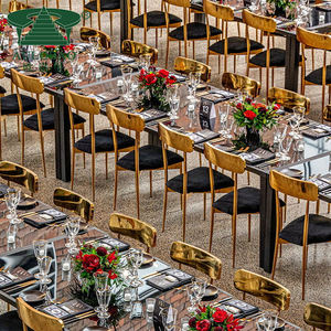 Sillas para eventos apilables de acero inoxidable para salones de banquetes Bodas - Product Image 1