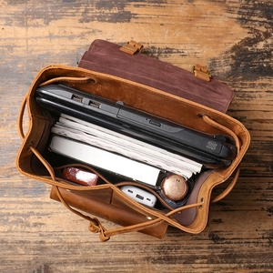 Crazy Horse sac à dos en <span class=keywords><strong>cuir</strong></span> hommes Vintage voyage <span class=keywords><strong>cartable</strong></span> sacs collège <span class=keywords><strong>cartable</strong></span> grande capacité sac à dos pochette d'ordinateur Leathfocus - Product Image 6
