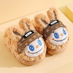 Chaussons d'hiver en coton pour enfants, garçons et filles, intérieur, maison, semelle épaisse, antidérapants, doublés de polaire, chauds, en peluche, pour bébé, avec porte-clés - Product Image 6