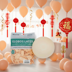 Ballons en latex Party Love, ronds, 25 cm, orange pastel, pour décoration de fête, anniversaire, baby shower, remise de diplôme, nouvel an chinois - Product Image 2