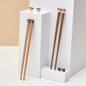 Lindos palillos de dibujos animados de animales para niños, bebés, niños pequeños, palillos de práctica, de 3 a 6 años, sin pintar, para jardín de infantes - Product Image 2