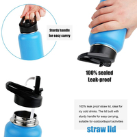Gourde isotherme personnalisée à double paroi en acier inoxydable avec bouchon sport et poignée de transport facile
