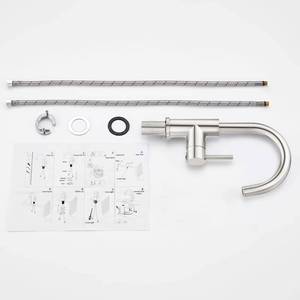 Factory Price <b>Deck</b> Mounted <b>Brushed</b> Nickel 304 Ss Stainless Steel Kitchen Faucet Sink Mixer - Product Image 5