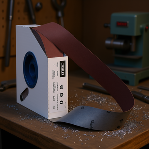 Rollo Abrasivo Fervi 39x2500mm Grano 80, Banda de Lijado de Óxido de Aluminio para Pulir Metal y Madera - Product Image 3