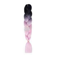 Tresses Jumbo Bicolores Dégradées en Soie Haute Température, Double Trame Faite à la Machine, Style Exotique, Cheveux Tressés Souples