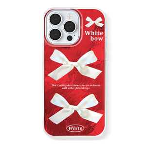 Nuova Custodia per Telefono Retrò con Motivo Ghiacciaio Color Rubino Adatta per iPhone 16 15 14 Cover Posteriore Minimalista a Forma di Fiocco - Product Image 4