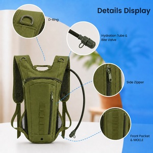 Mochila Táctica de Hidratación LUPU, Bolsa de Agua de 3L, Mochila de Nailon Suave, Sistema Molle, para Ciclismo, Senderismo, Camping, con Bolsillos con Cremallera - Product Image 2