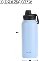 Bouteille isotherme en acier inoxydable 500-1000 ml, gourde classique sous vide avec bouchon sport pour eau, thé, café, jus, boissons chaudes ou froides