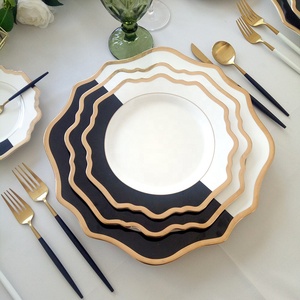 จานผลไม้สีดำพิมพ์ลายดอกไม้และแสงแดดสำหรับใช้ในบ้านจานอาหารค่ำแบบตะวันตกของโรงแรมจานเซรามิกสไตล์นอร์ดิก - Product Image 5