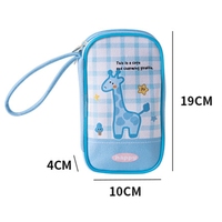 Porte-cartes de voyage avec compartiment en maille double face, porte-monnaie, motif à carreaux, motif animal, étui à cartes portable et fonctionnel