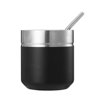 Nouvelle tasse à thé argentin de 8 oz à double paroi isolée en acier inoxydable avec paille bombilla