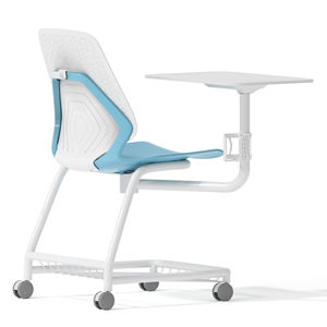 โต๊ะเขียนหนังสือพับได้สำหรับห้องประชุม/โรงเรียน ทำจากพลาสติกแข็งแรงทนทาน พร้อมเก้าอี้นักเรียนและแผ่นรองเขียน - Product Image 2