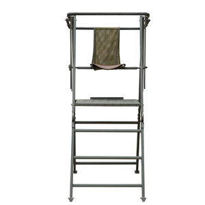 Échelle de chasse surélevée en aluminium résistante aux intempéries, pliable, avec garde-corps de sécurité complet pour la vente en gros aux magasins de chasse - Product Image 1