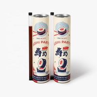 Tube à sushi cylindrique rond de qualité traiteur personnalisé, emballage en papier recyclable pour rouleaux de sushi avec logo personnalisé pour la vente à emporter